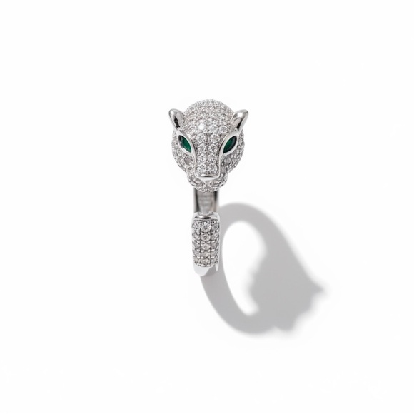SILVER CZ PANTHER RING - Picture 3 of 3